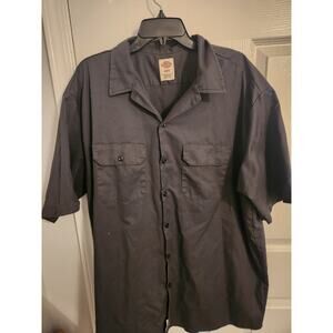 Dickies Men's Button Up Shirt 2XT Gray